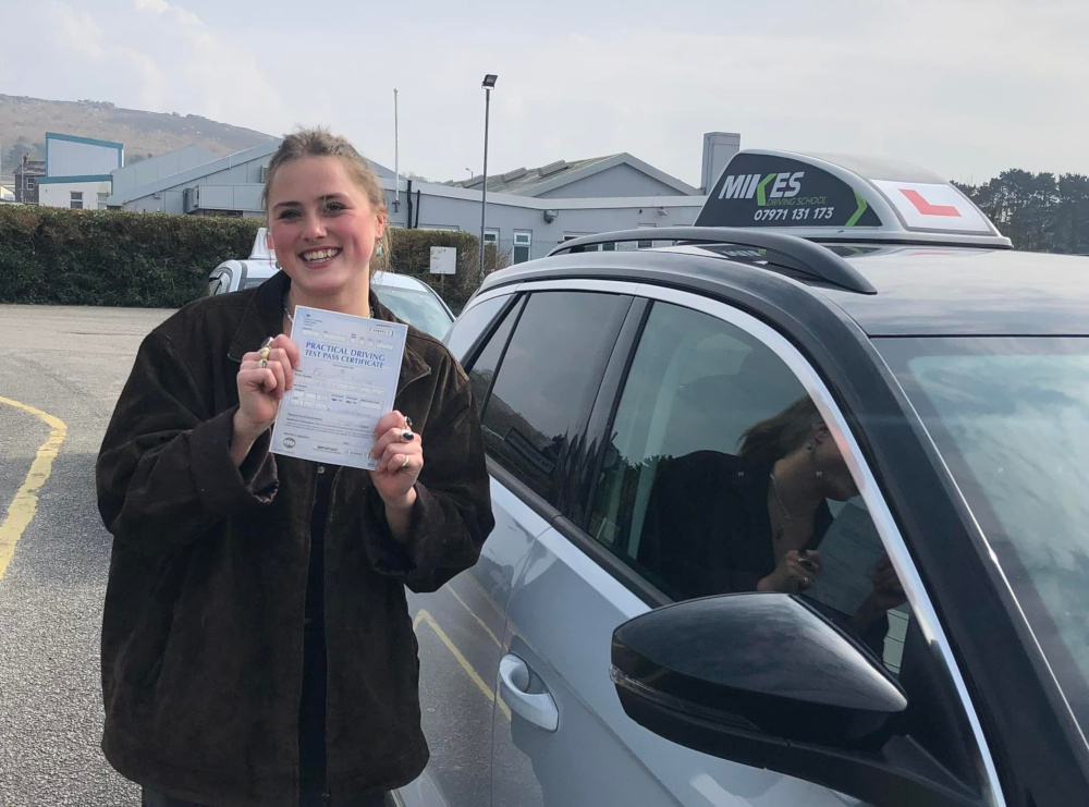 Successful driving student Fizz from Falmouth