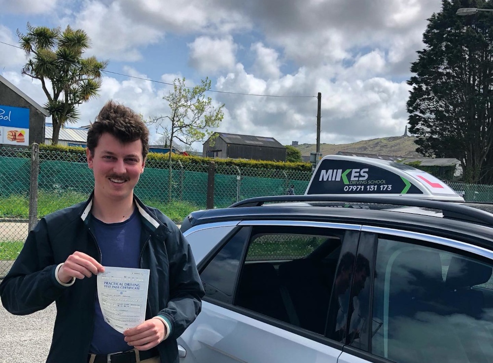Successful driving student Tom from Penryn in Cornwall
